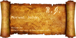 Morvai Jolán névjegykártya
