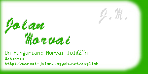 jolan morvai business card